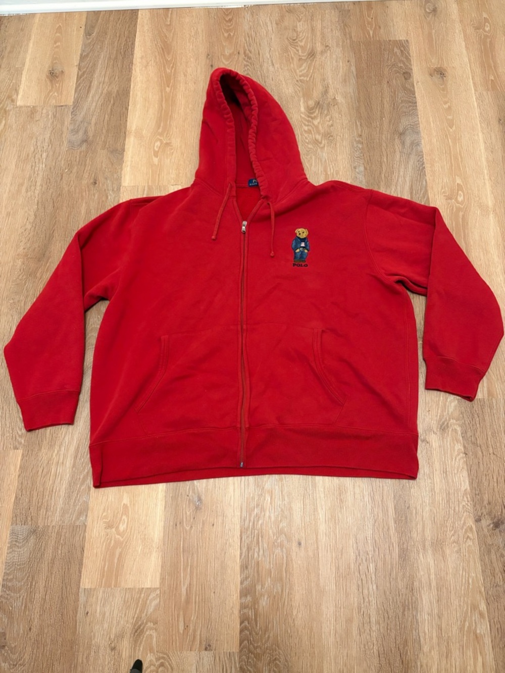 Polo Ralph Lauren Polo Bear Full Zip Hoodie Red Men's Size 2XB Big & Tall